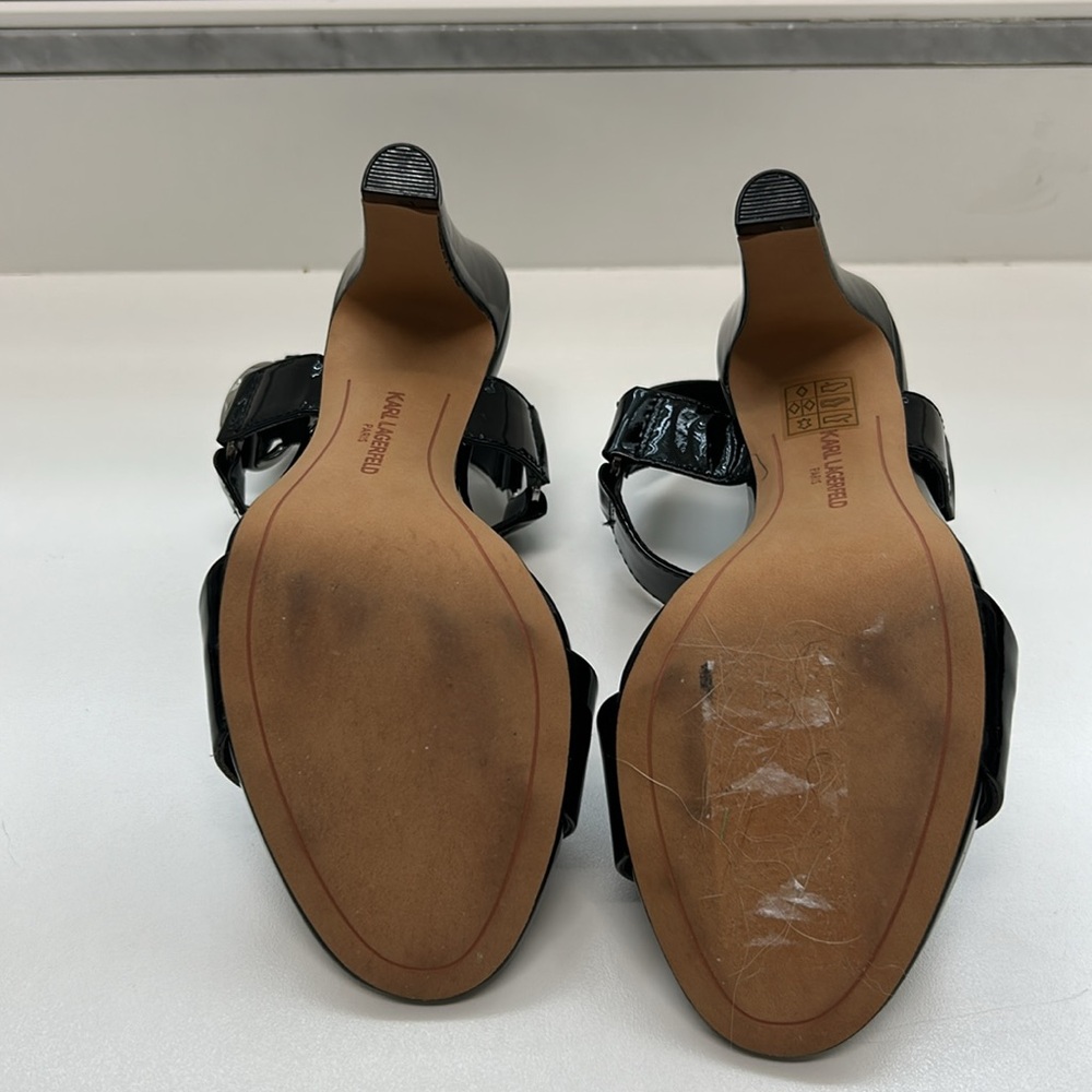 Karl Lagerfeld Cieone Sandal size 6 black patent - Picture 6 of 6